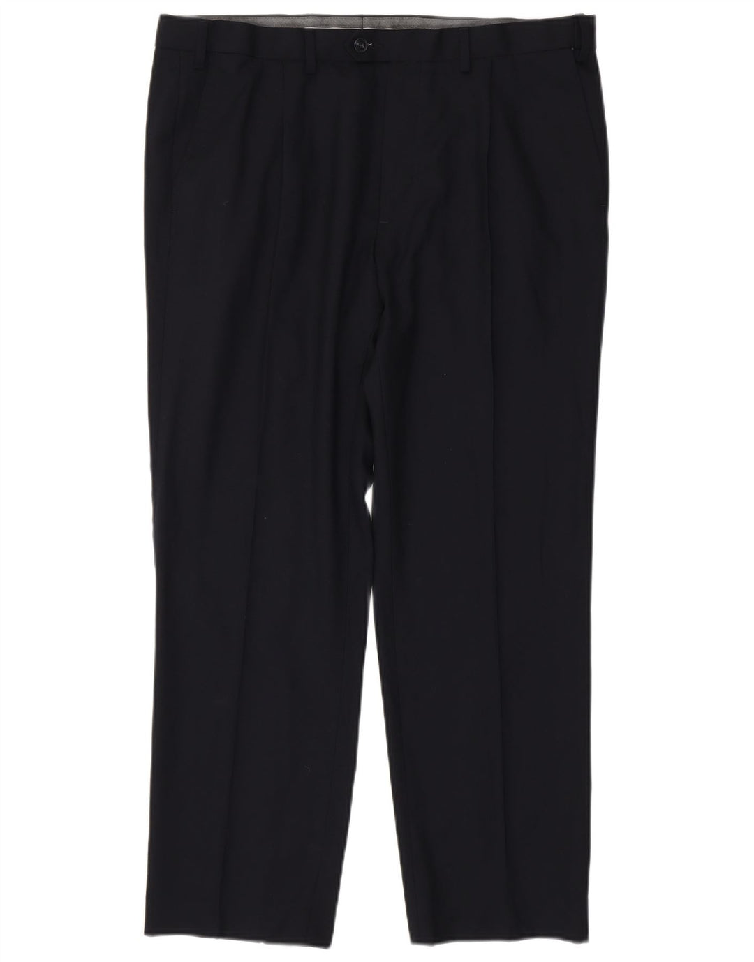 MARKS & SPENCER Mens Regular Fit Pegged Suit Trousers W36 L29 Navy Blue