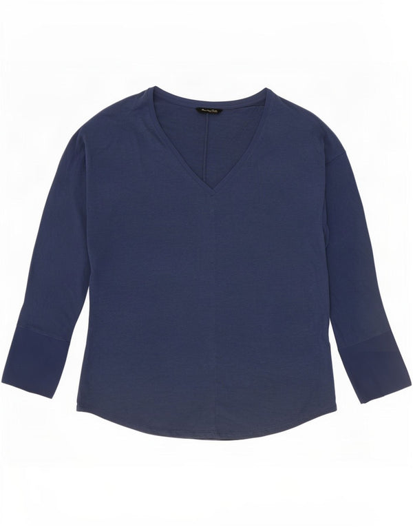Top pentru femei Massimo Dutti cu mânecă lungă UK 16 mare, bleumarin, poliester