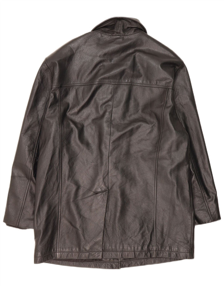 Palton din piele pentru bărbați Orfatti IT 52 XL din piele neagră