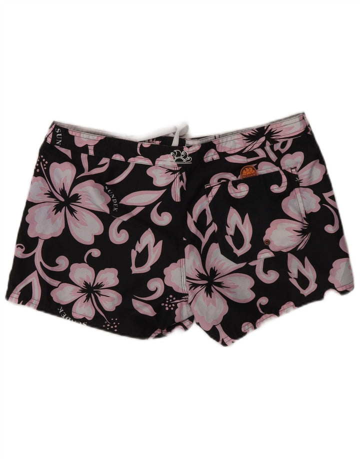 SUNDEK Pantaloni scurți de înot pentru femei US 2 XS W28 Poliester floral negru