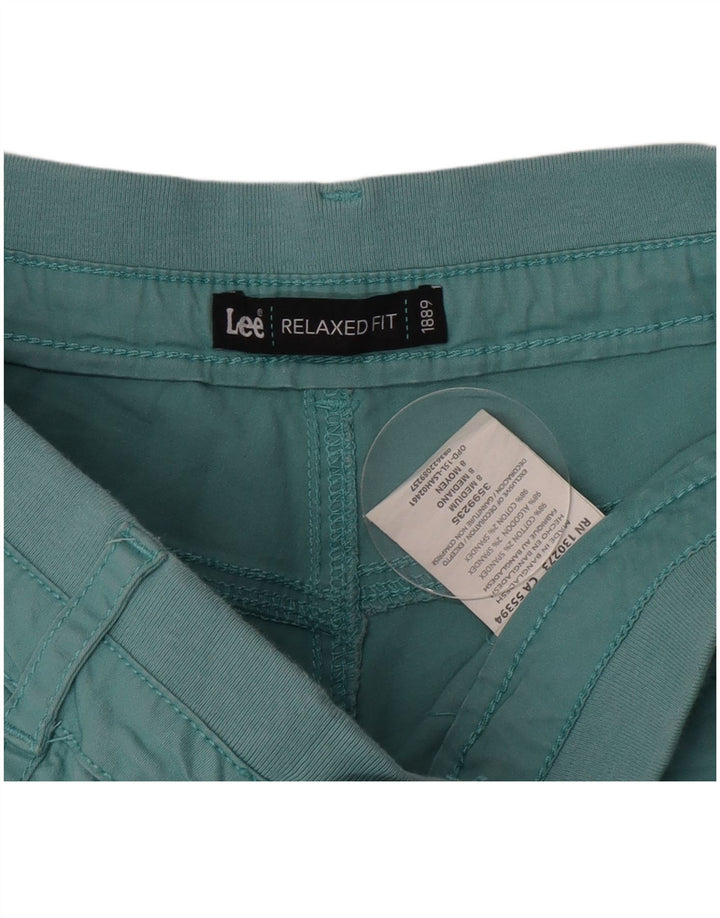 Pantaloni scurți cargo pentru femei Lee, cu ajustare relaxată, US 8 Medium W30, bumbac turcoaz