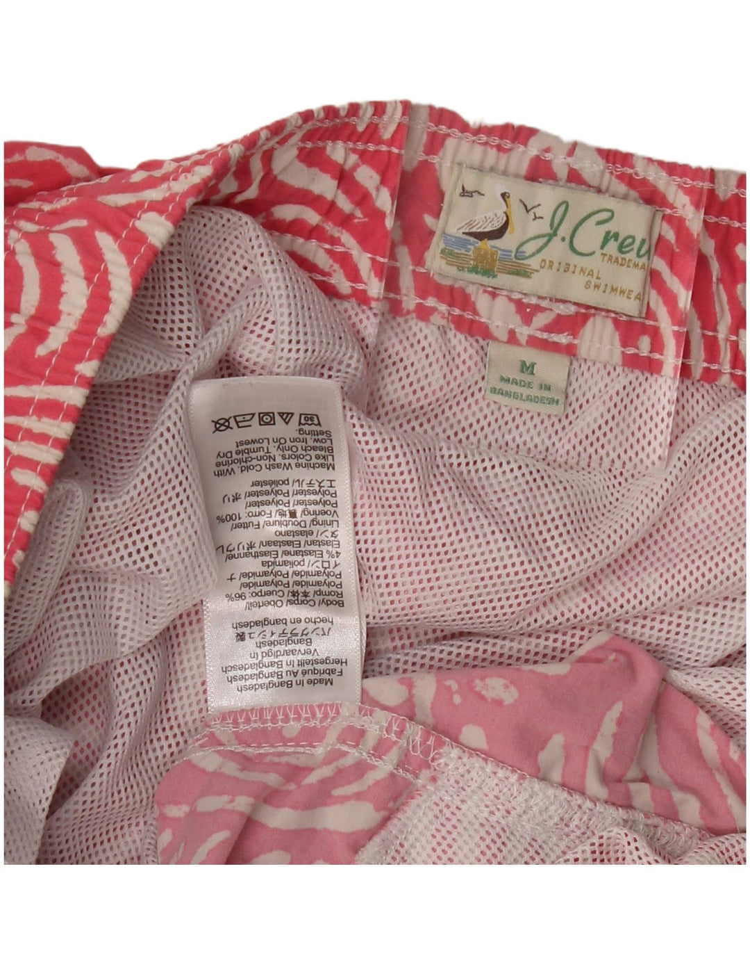 J. CREW Pantaloni scurți de înot pentru bărbați, poliamidă, roz mediu, cachetele