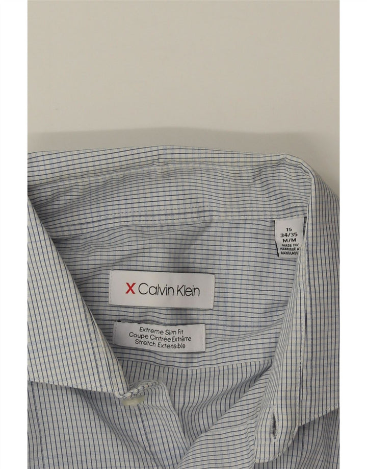 Cămașă pentru bărbați Calvin Klein Extra Slim Fit Mărimea 15 Medium Blue Check