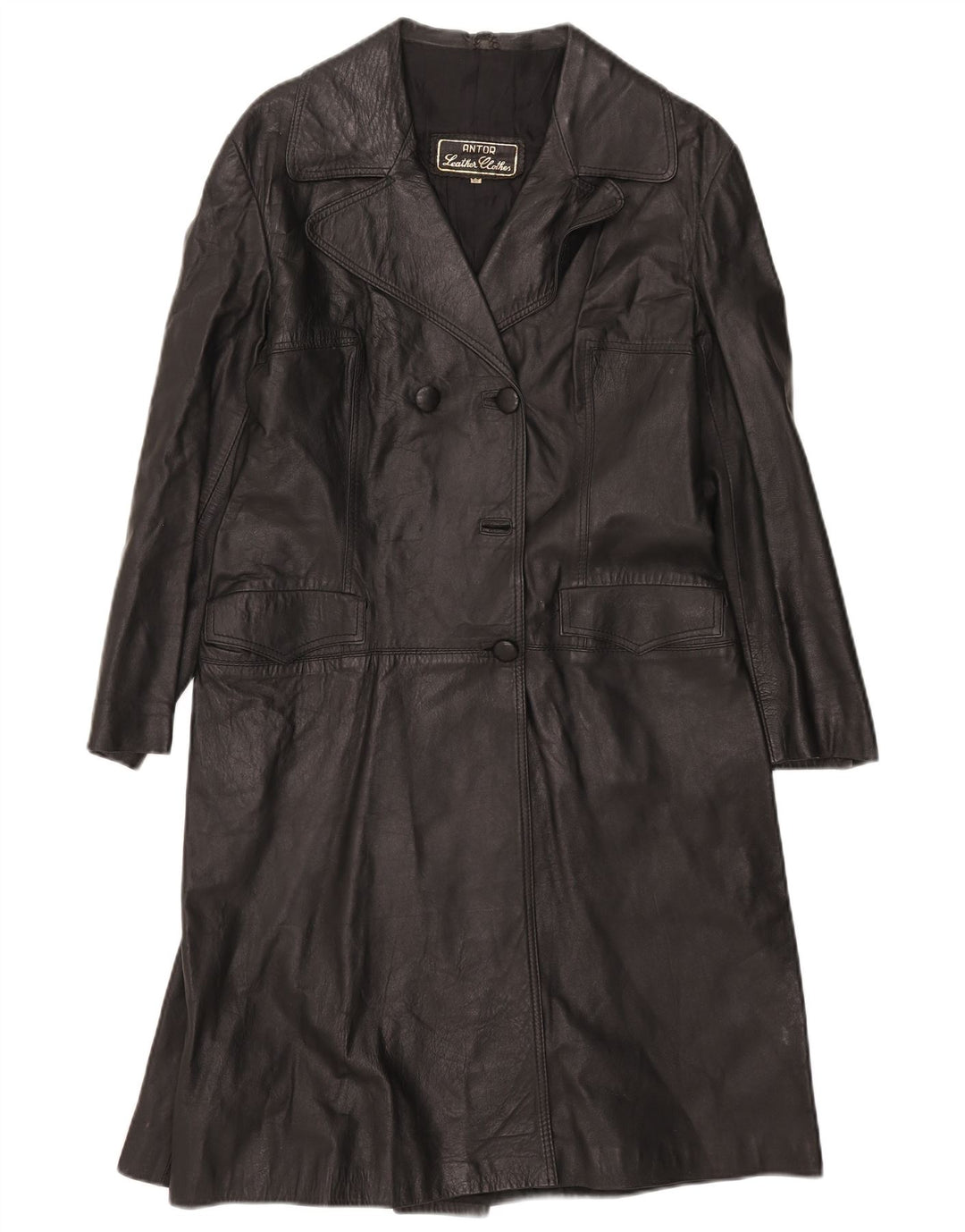 Pleton de piele vintage pentru femei IT 48 XL Negru
