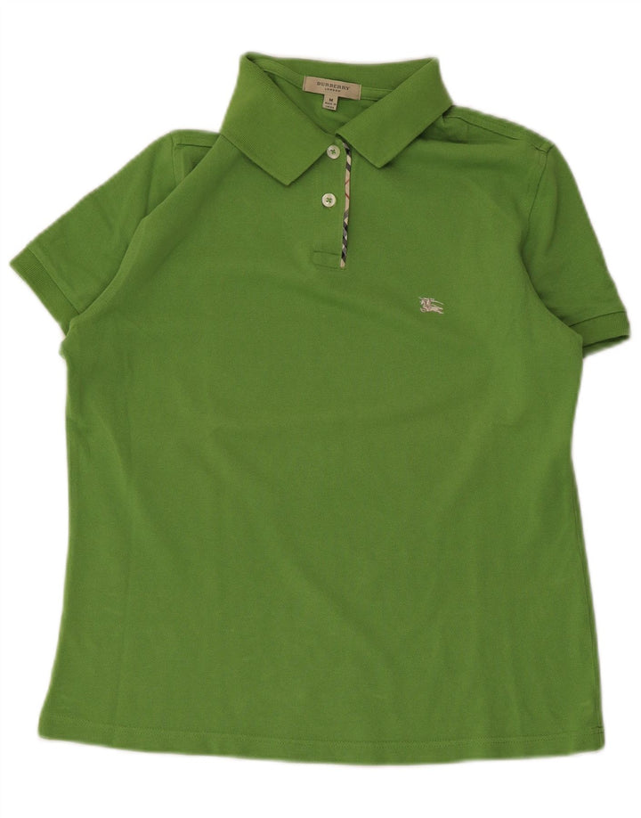 Tricou polo BURBERRY pentru femei UK 12, bumbac verde mediu
