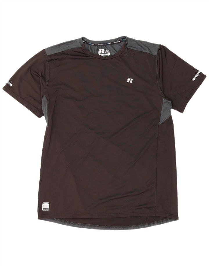 Tricou de antrenament pentru bărbați Russell Athletic Top UK 42/44 Poliester negru mare