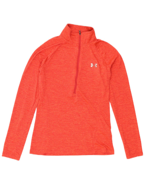 Top de trening Under Armour pentru femei Heat Gear Pullover UK 6 XS Orange Flecked