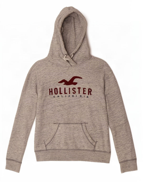 Jumper Hollister pentru damă cu grafică cu capota UK 6 XS, gri, pete