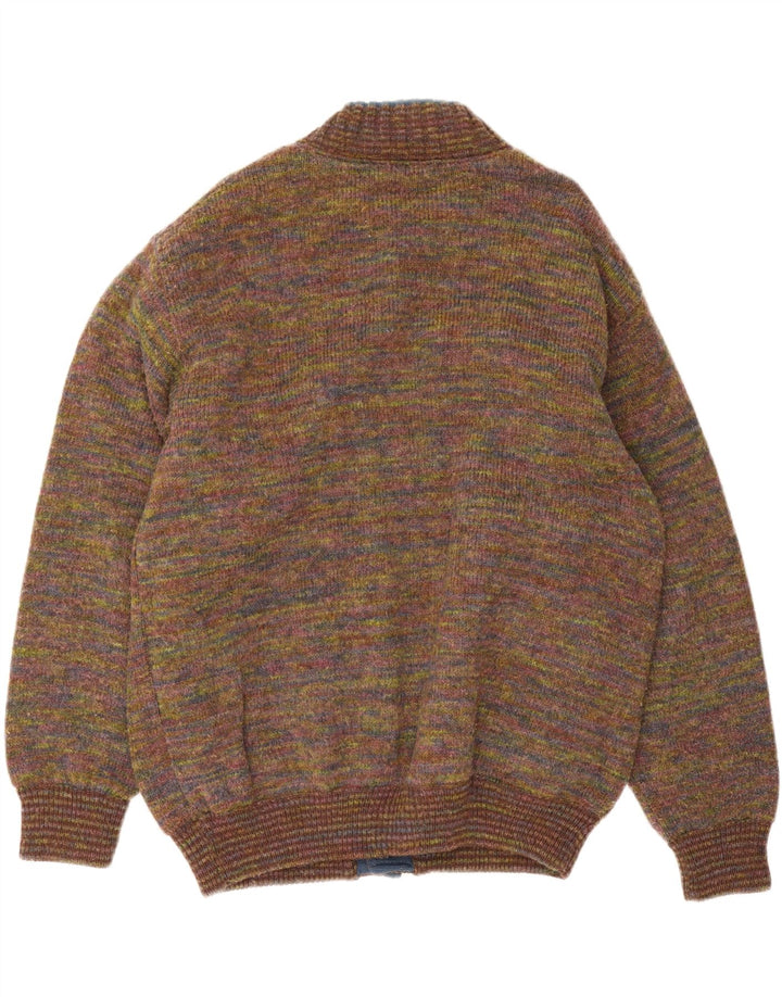 Jachetă vintage pentru bărbați din tricot, UK 42 XL, lână cu pete multicolore