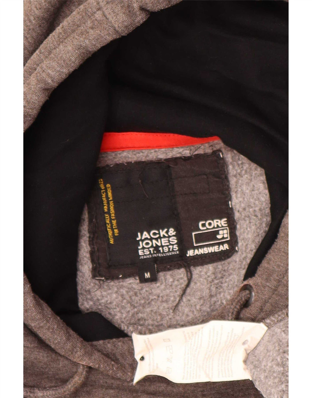 Pulover Jack & Jones pentru bărbați cu capota, gri mediu, bumbac