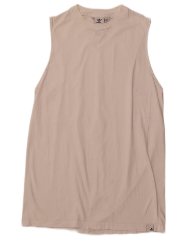 Rochie tricou fără mâneci ADIDAS UK 16 Bumbac alb mare