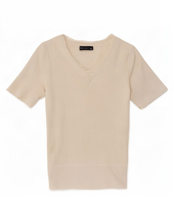 Tricou pentru femei Marks & Spencer Top UK 8 Small Off White Acrylic