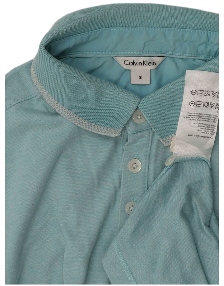 Cămașă polo CALVIN KLEIN pentru bărbați din bumbac albastru mic