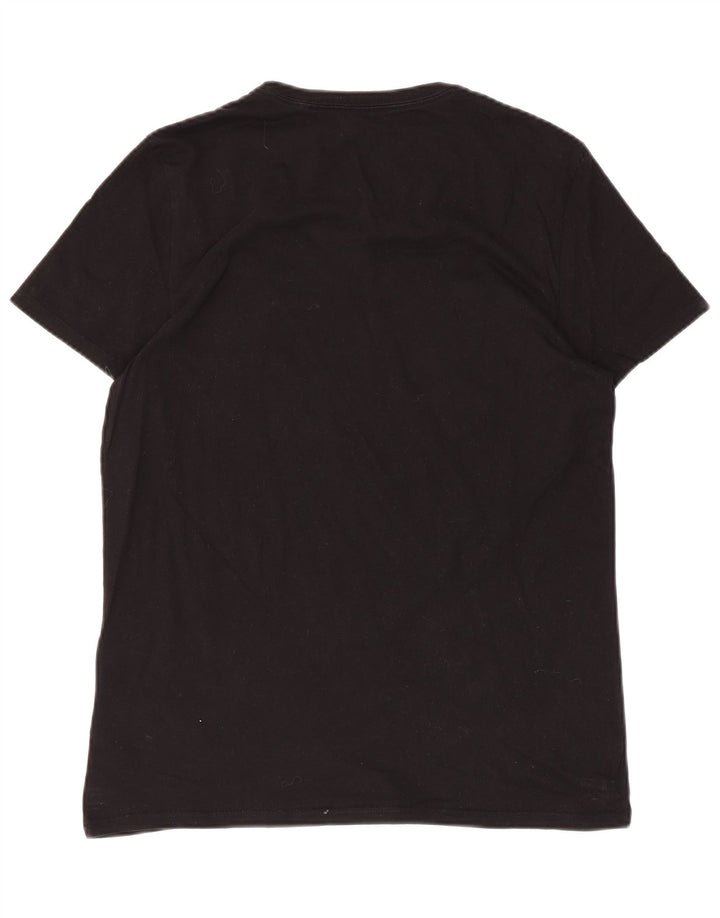 Tricou grafic GUESS pentru bărbați Top mediu din bumbac negru