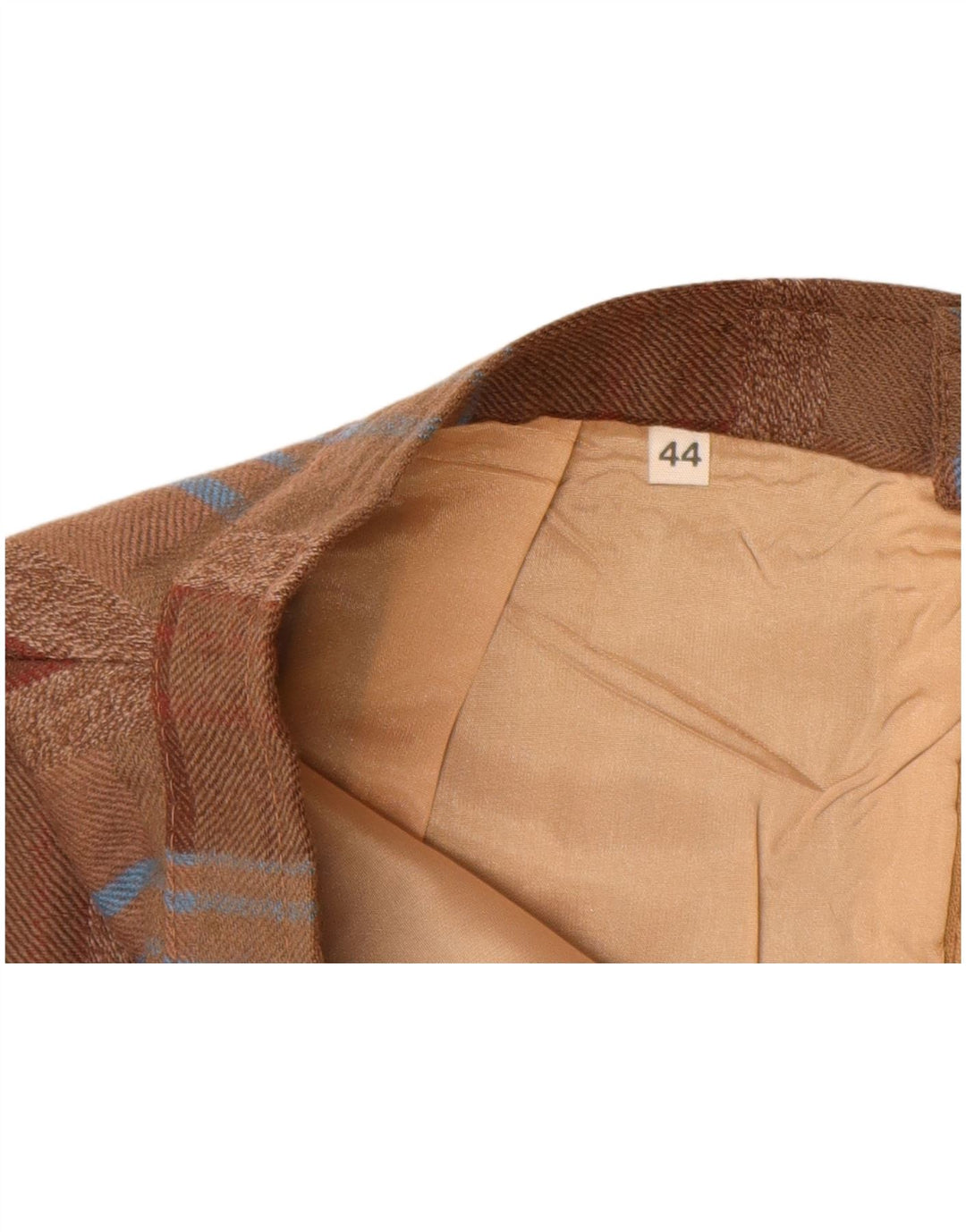 Fusta dreaptă pentru femei vintage cu talie înaltă IT 44 Medium W26 Maro carouri