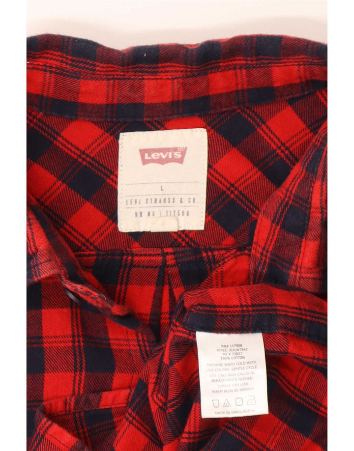 Camasă de flanel pentru bărbați Levi's, bumbac mare roșu cu vichy