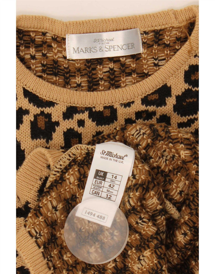 Pulover pentru femei Marks & Spencer cu decolteu triplu UK 14 Maro mare