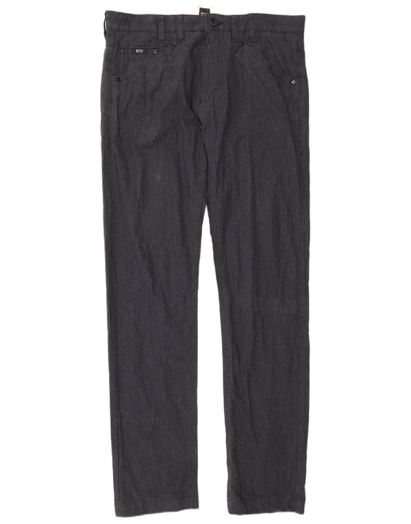 Pantaloni casual drepti pentru bărbați Hugo Boss Michigan W36 L36 bumbac bleumarin