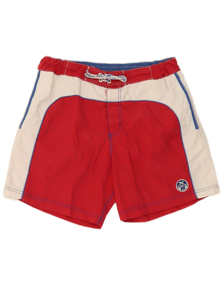 Pantaloni scurți de înot North Sails pentru bărbați, roșu mediu, poliamidă color bloc