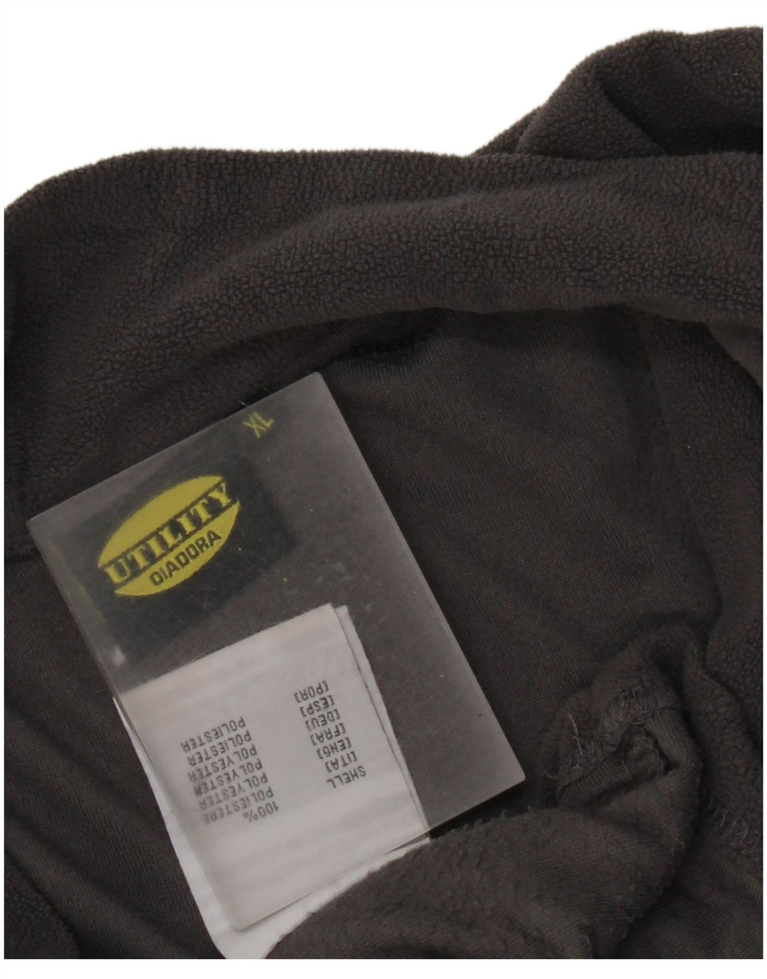 Pulover din lână Diadora pentru bărbați, cu grafică, cu fermoar, XL, poliester, gri