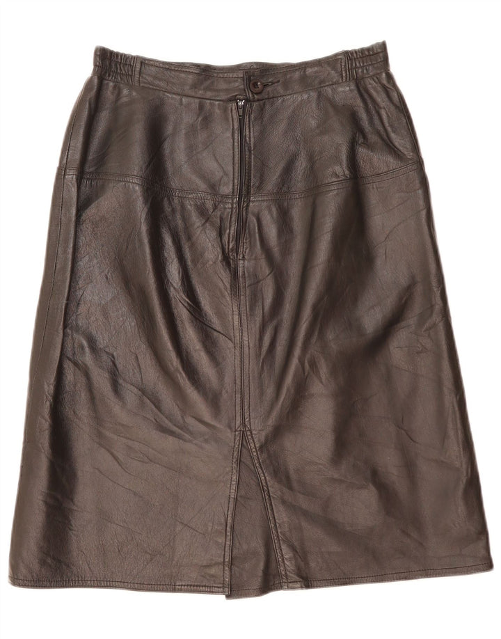 Fusta din piele vintage pentru femei IT 42 Medium W27 Negru