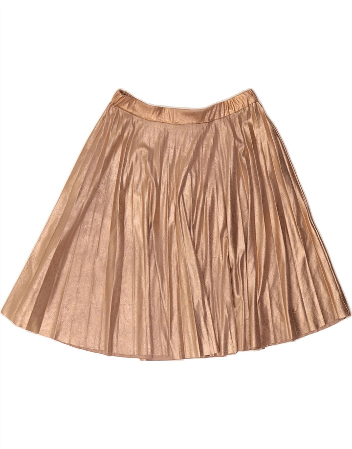 HARMONT & BLAINE Womens Pleated Skirt W30 Medium Gold Polyester Vintage Harmont & Blaine and Second-Hand Harmont & Blaine from Messina Hembry 