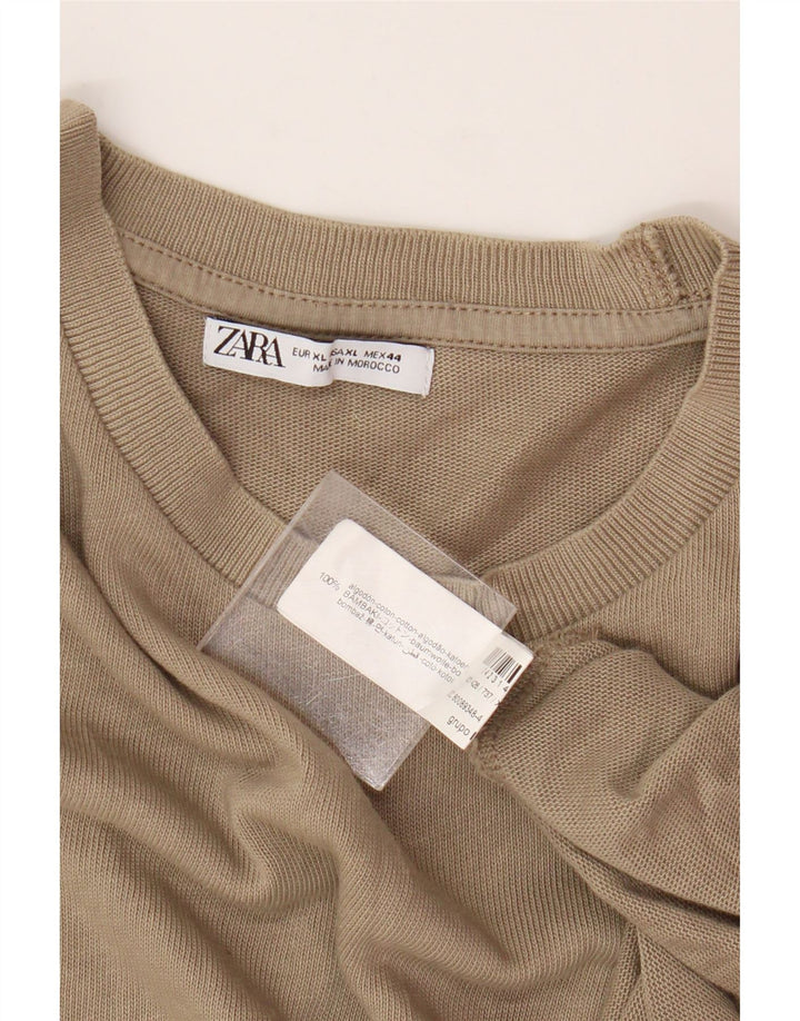Tricou Barbat Zara Top XL Bej Bumbac