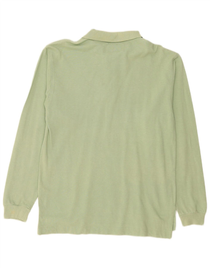 Tricou polo pentru bărbați Charro cu mânecă lungă, bumbac verde mediu