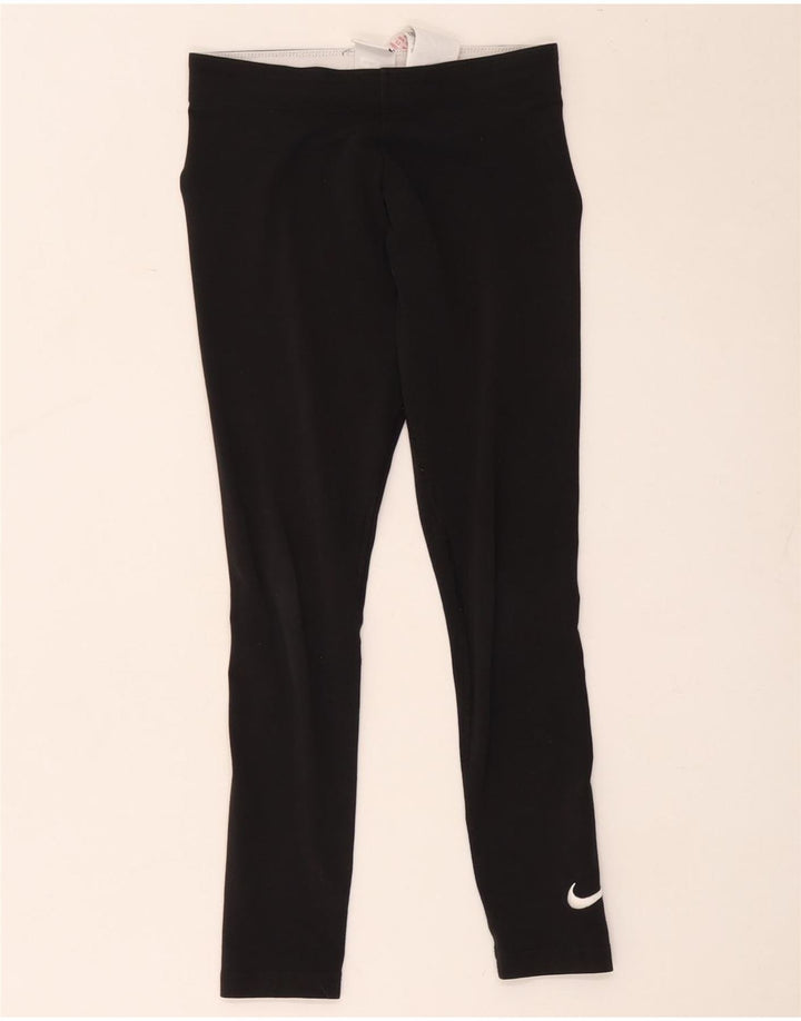 Leggings pentru fete Nike 10-11 ani bumbac negru mediu