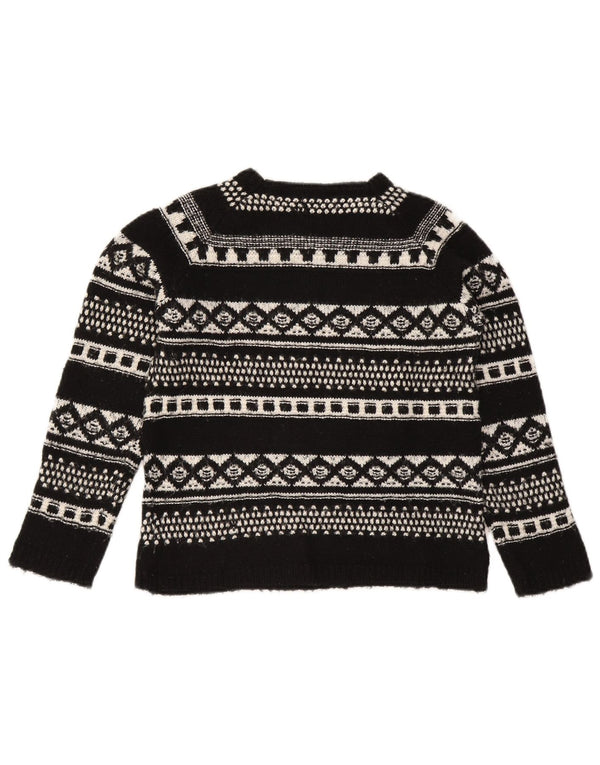 Pulover Zara Fete Gât Barcă 11-12 Ani Black Fair Isle