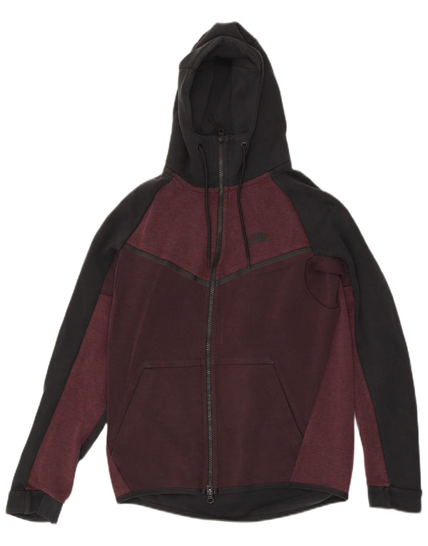 Pulover Nike pentru bărbați, cu fermoar, din bumbac color-bloch color burgund