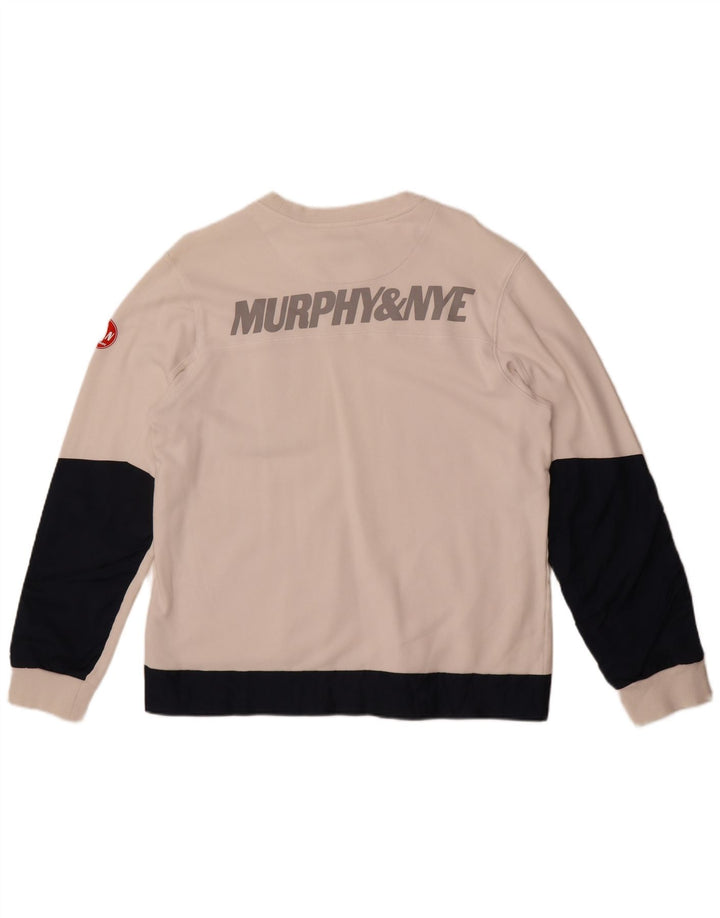 Murphy & Nye pentru bărbați Sailmakers hanorac Pulover mare, alb, bloc de culoare