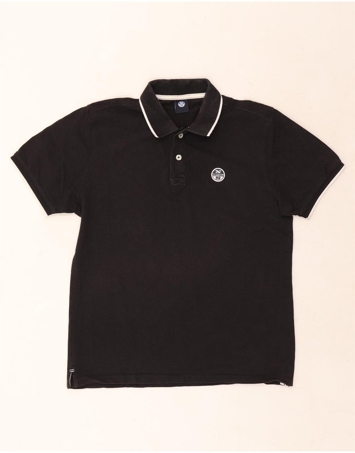 Tricou polo North Sails pentru bărbați, bumbac mediu negru