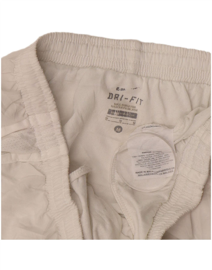 Pantaloni scurti sport NIKE Dri Fit pentru femei UK 14 Poliester alb mediu