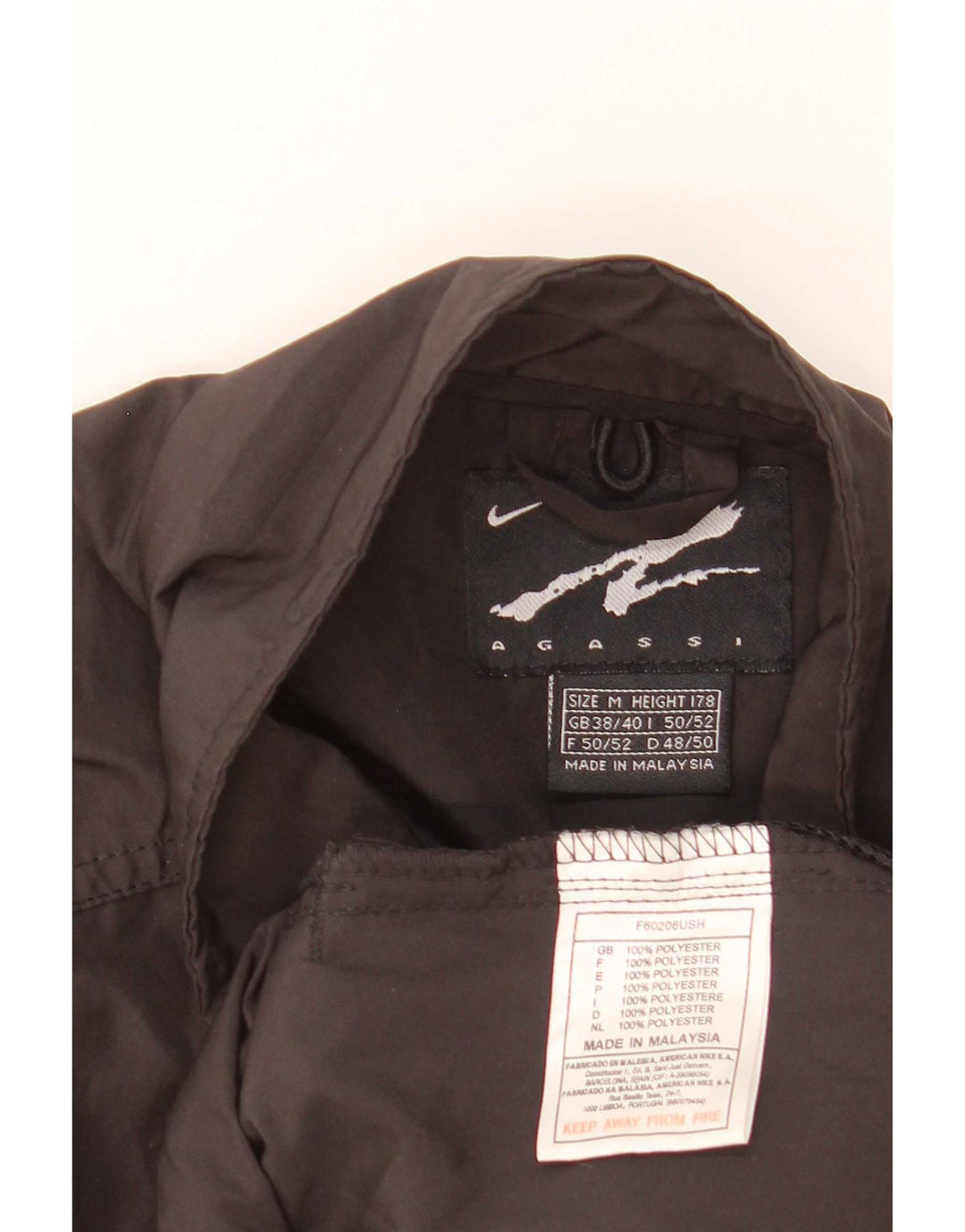 Jachetă de top pentru trening pentru bărbați Nike Andre Agassi UK 38/40 Medium Black