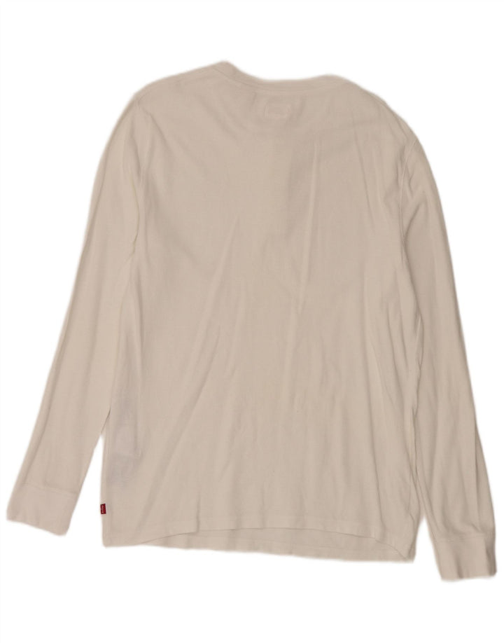 Tricou Levi's pentru bărbați, cu mânecă lungă, alb mediu, bumbac