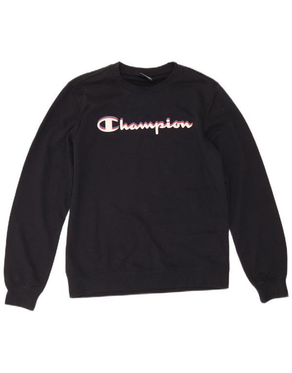Pulover cu grafic pentru băieți Champion 13-14 ani XL Bumbac bleumarin