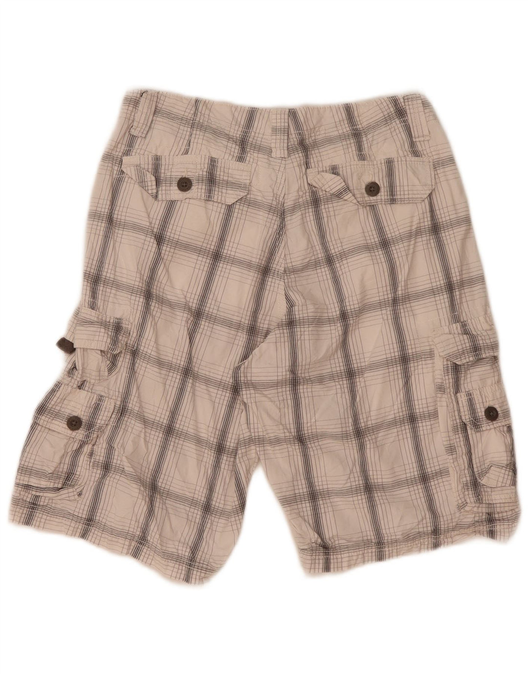 Pantaloni scurți cargo pentru bărbați Lee W32, bumbac carouri alb mediu