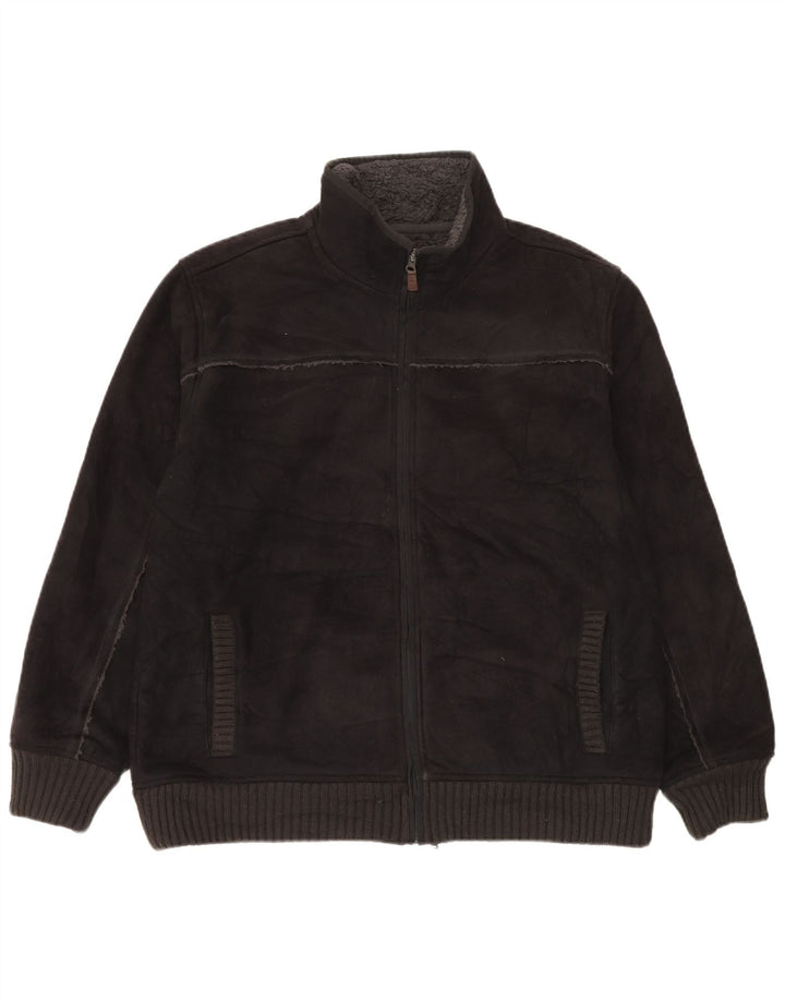 Jachetă pentru bărbați Marks & Spencer Sherpa Fleece UK 40 Poliester negru mare