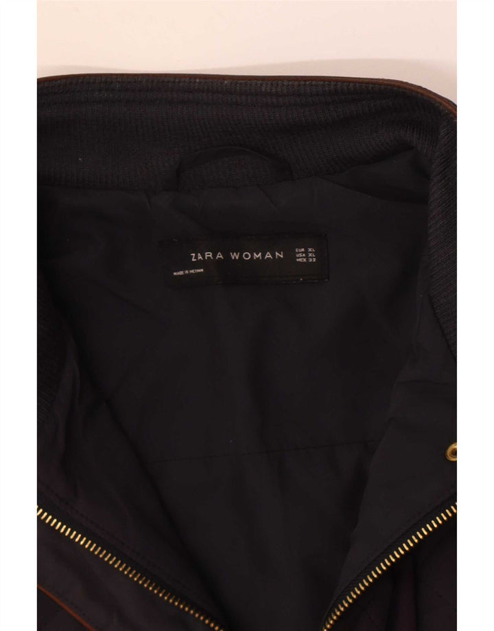 Jachetă matlasată pentru femei Zara UK 18 XL Bleumarin