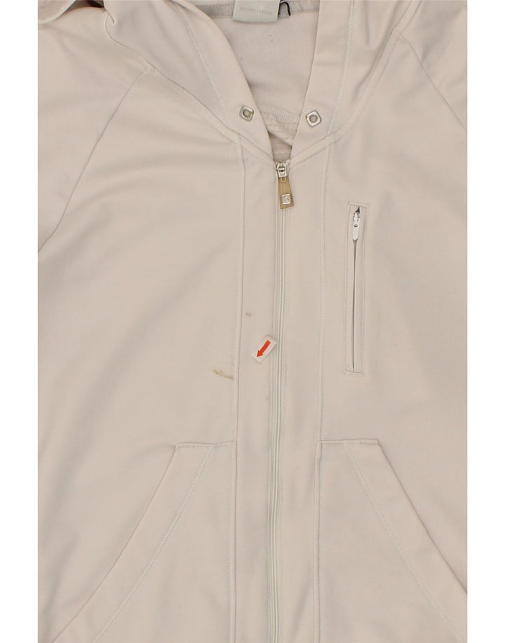 ADIDAS Womens Zip Hoodie Sweater UK 14 Medium  White Polyester Vintage Adidas and Second-Hand Adidas from Messina Hembry 