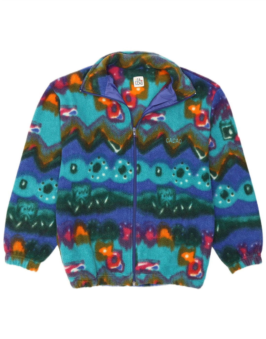 Jachetă polară pentru bărbați Cacao IT 46 Poliester geometric multicolor mic