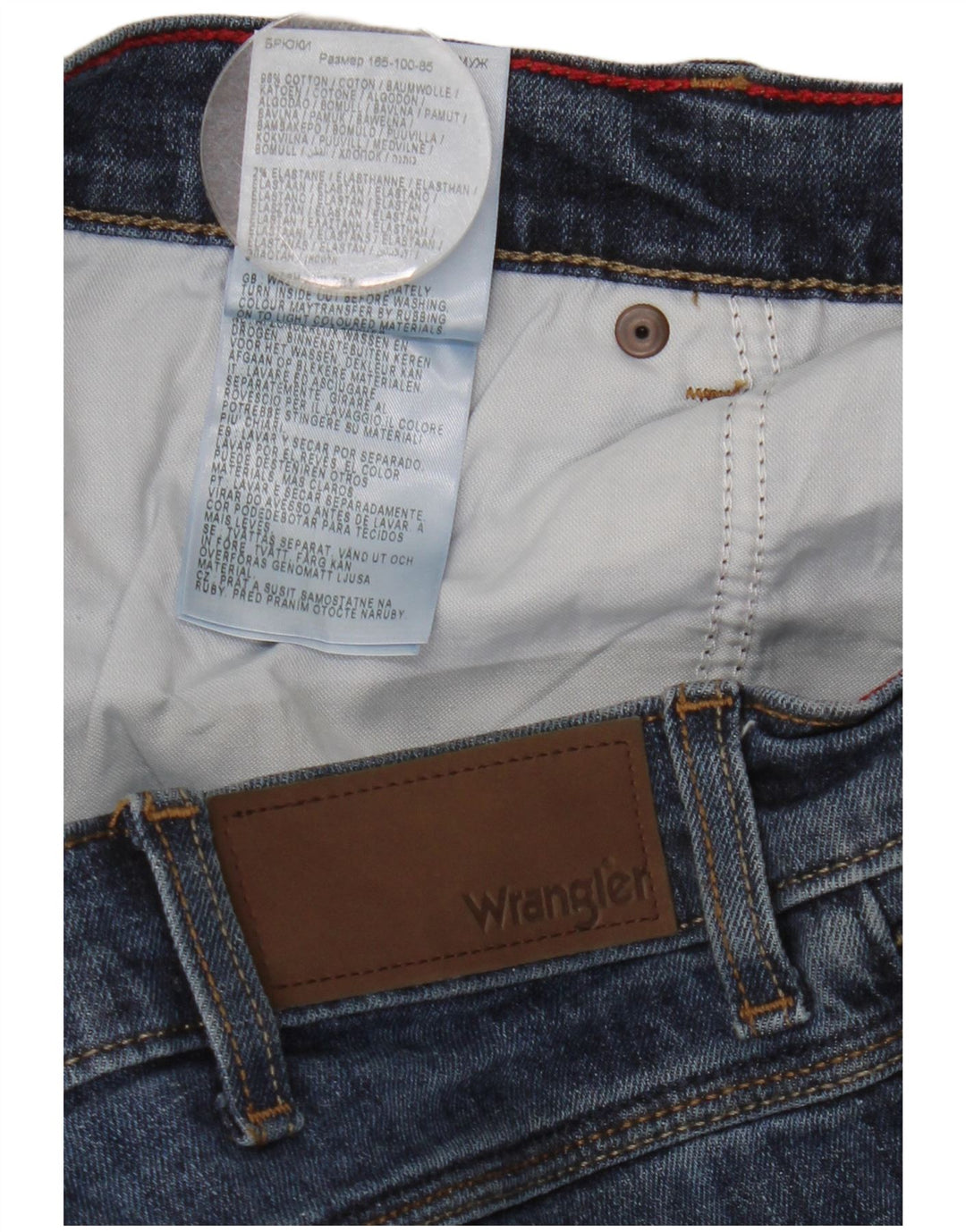 Blugi drepți Wrangler pentru bărbați W34 L30, bumbac albastru