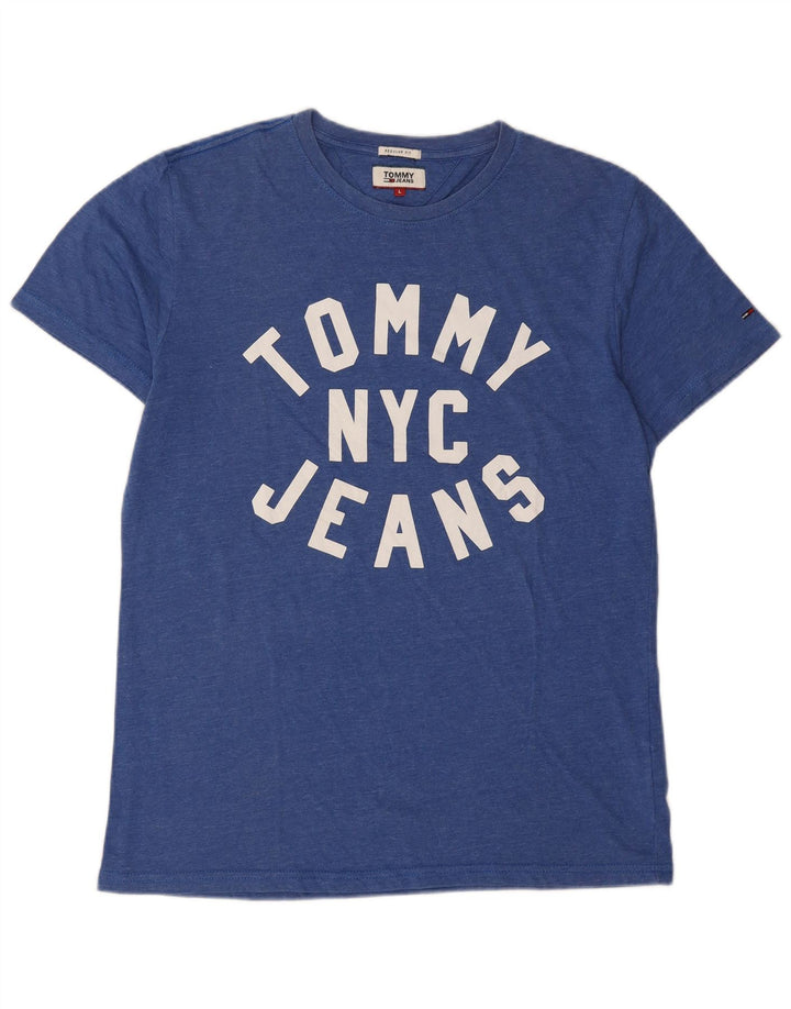 Tricou cu grafic Tommy Hilfiger pentru bărbați, cu croială normală. Top mare, albastru, poliester