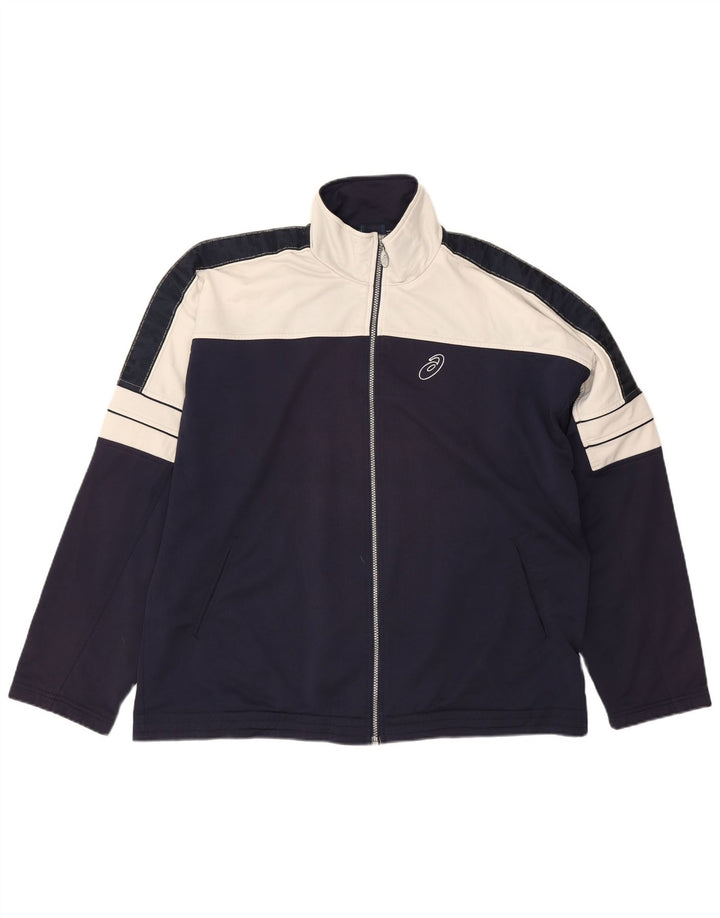 Jachetă de trening pentru bărbați Asics, 2XL, albastru bleumarin, bloc de culoare