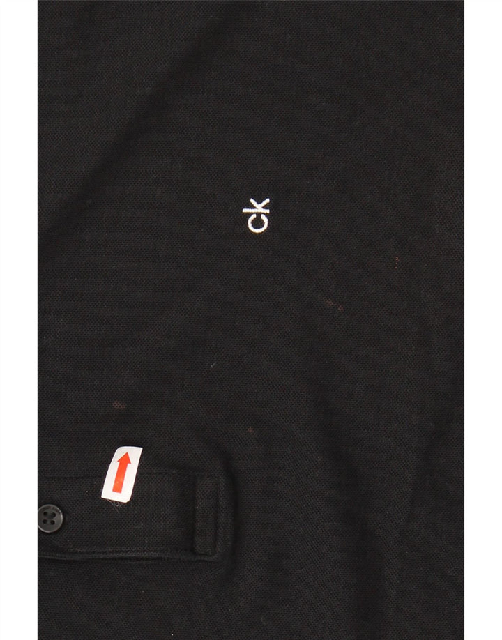 Cămașă polo CALVIN KLEIN pentru bărbați, bumbac negru mare