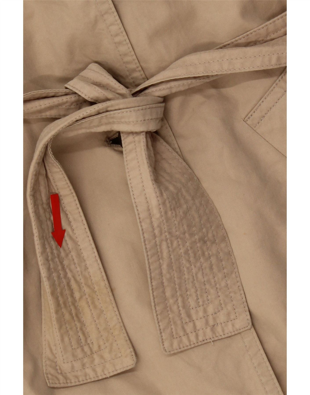 Trenci supradimensionat de weekend pentru femei vintage UK 8 mic, bej, bumbac