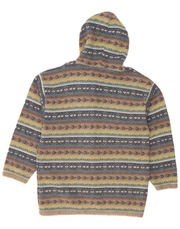 Cardigan Vintage pentru femei cu glugă, UK 18 XL, cu dungi multicolore