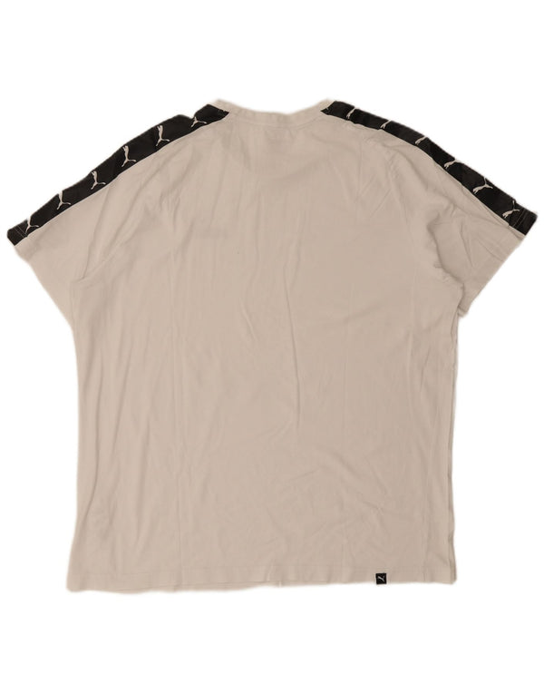 Tricou grafic Puma pentru bărbați Top 2XL, bumbac color bloc alb