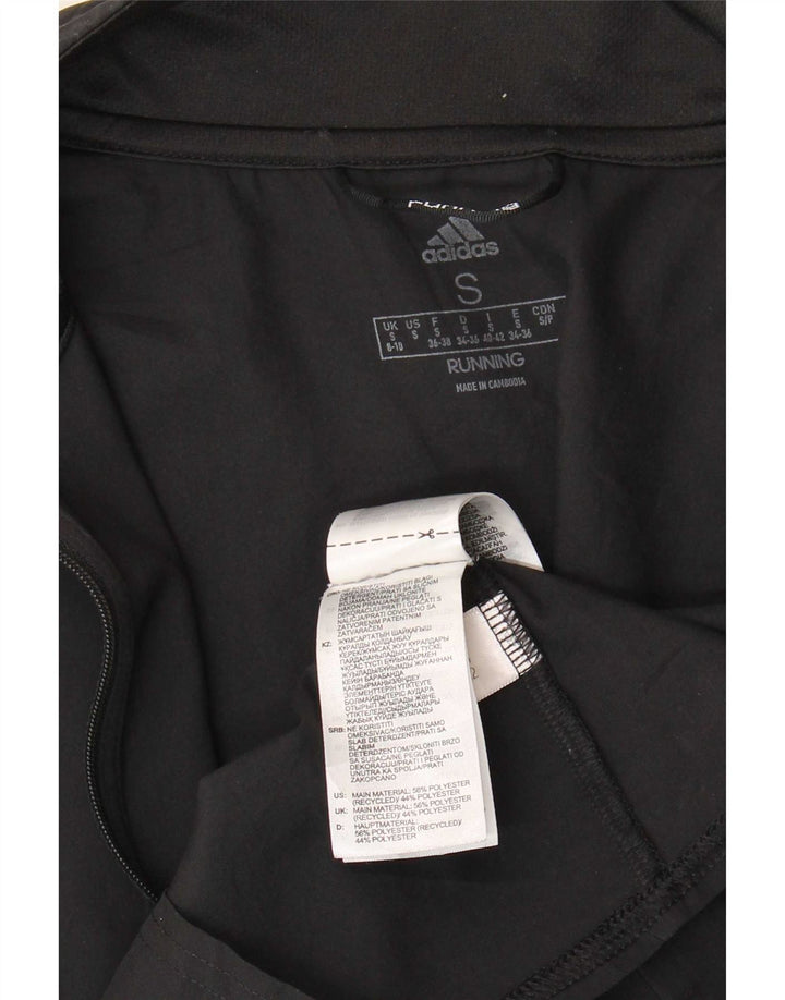Jachetă de top pentru alergare Adidas pentru femei UK 8/10 Poliester negru mic